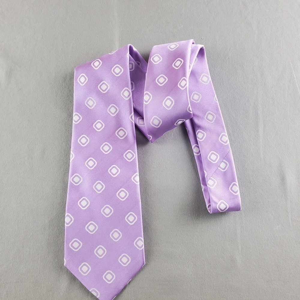 Kiton Ties Mens Lavender Purple 58X3.5 Geometric Silk Italy Classic Luxury